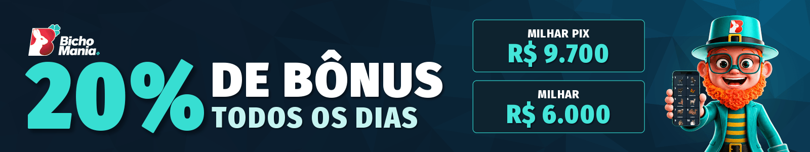 Banner informativo do Bicho Mania